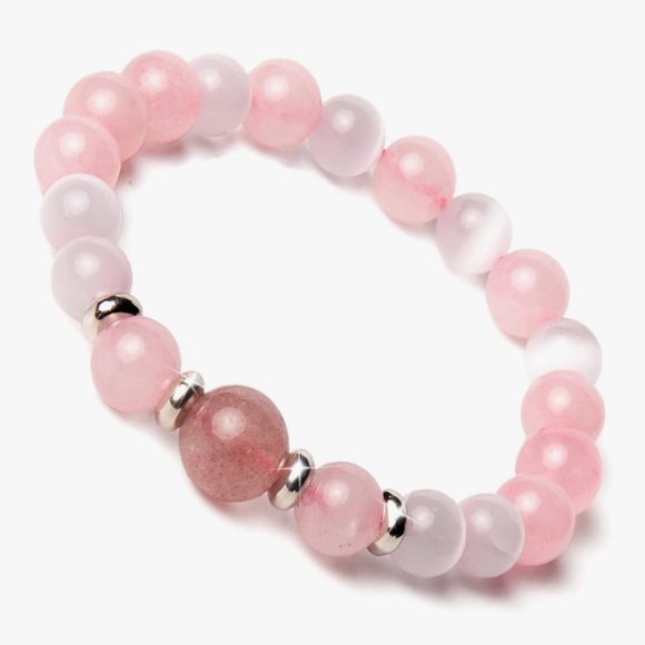 🆕New by Rose Quartz, Strawberry Quartz, and Cat's Eye Crystal Gemstone Bracelet - Picture 5 of 5